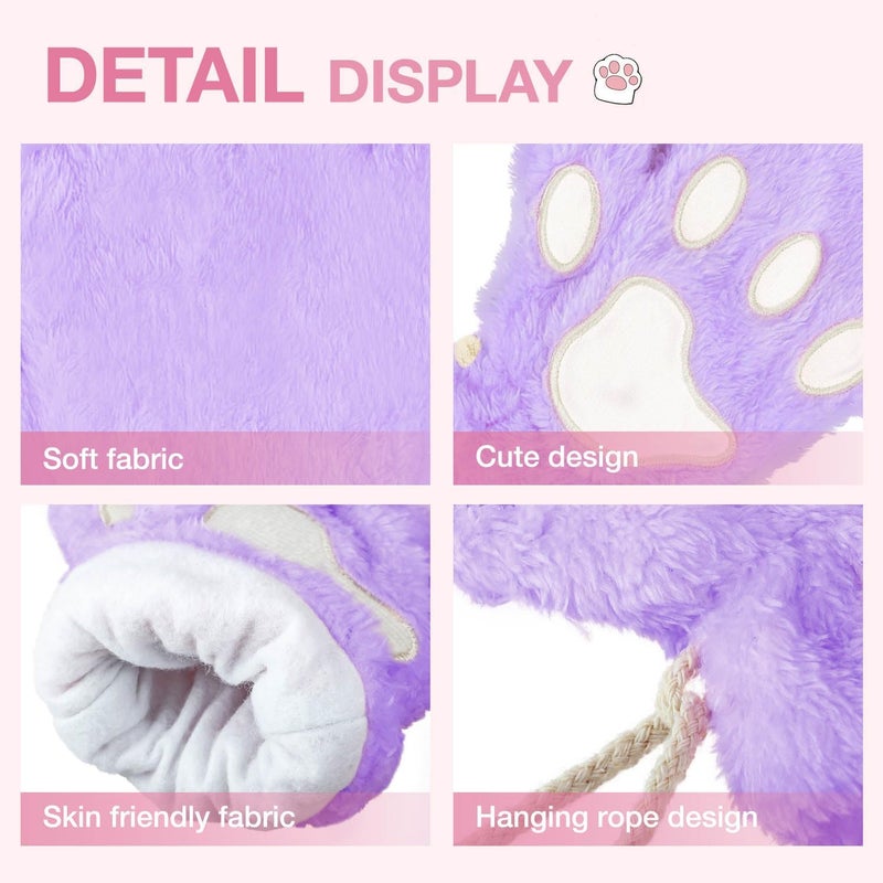 Tiny Chou Cat Paw Gloves for Cosplay Party Halloween Costume Accessories, Winter Fingerless Warm Gloves for Women Girls - Image 3